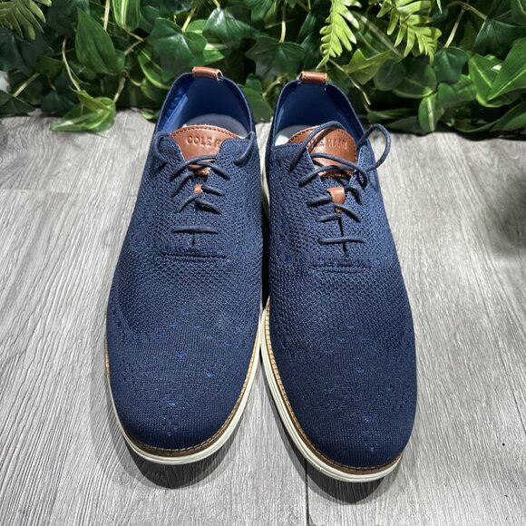 Cole Haan Men Original Grand Stitchlite Wing Oxford Navy Ivory C27960 US 13 main image 8